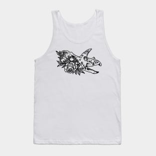 Triceratops Dino skull with flowers Tank Top